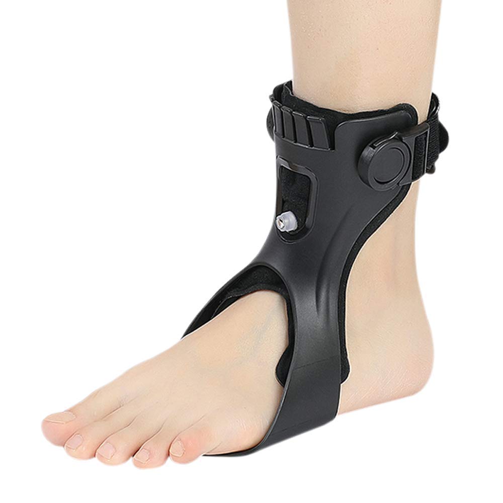Soporte de tobillo ortopédico AFO AFOs con cómoda bolsa de aire inflable para hemiplejía, zapatos para caminar (pie izquierdo, mediano)