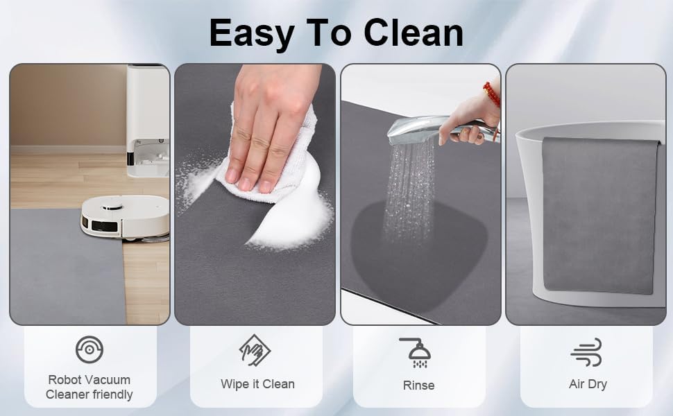 Alfombra de baño súper absorbente, antideslizante, alfombra de baño grande de diatomeas Darth, alfombra de baño para bañera, ducha, baño, piso de 18