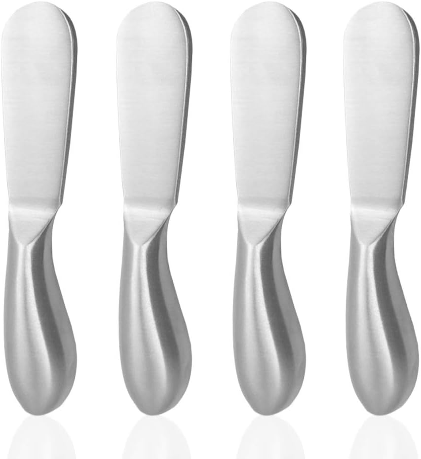 SourceTon Juego de esparcidor de queso de 4 piezas, cuchillos multiusos de acero inoxidable para esparcir queso y mantequilla