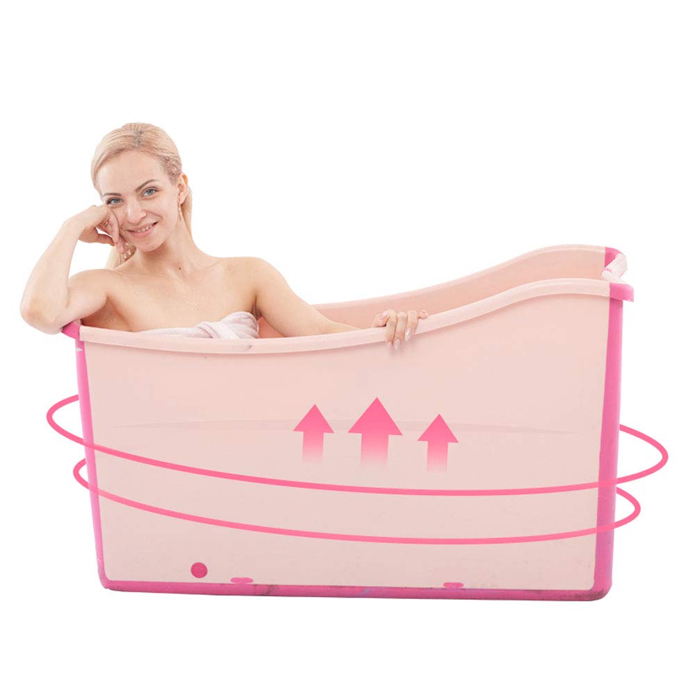 W WEYLAN TEC Bañera plegable grande independiente para adultos pequeños, niños, bebé, color rosa