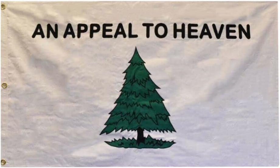 Bandera bordada de 3 x 5 pulgadas con texto en inglés “An Appeal To Heaven” (versión) 100% algodón, 3 x 5 pies