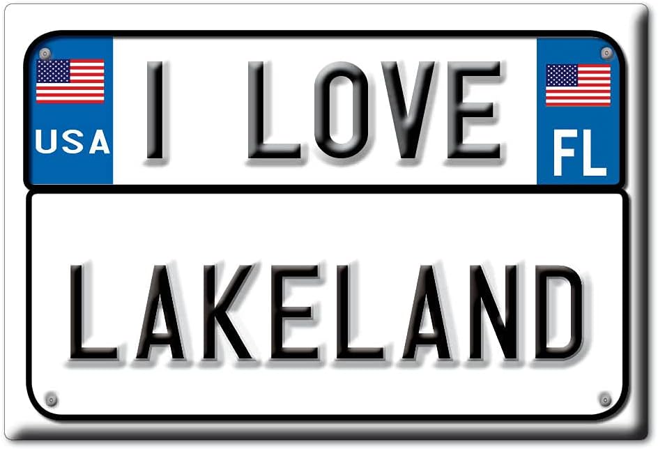 LAKELAND IMÁN FRIGORÍFICO FLORIDA (FL) IMANES USA SOUVENIR I LOVE GIFT (Var. TARGA)