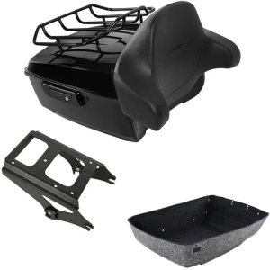 TCMT King Tour Pack – Respaldo envolvente para maletero desmontable, estante de montaje de dos niveles, para Harley Touring Road King Road Street TCMT King Tour Pack – Respaldo envolvente para maletero desmontable, estante de montaje de dos niveles, para Harley Touring Road King Road Street