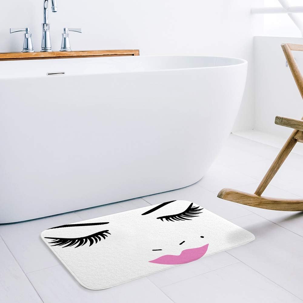 Tapetes para puerta de entrada, maquillaje de interior, diseño de moda, pestañas, cejas, labios, desechos, zapatos, lavable, para sala de estar,