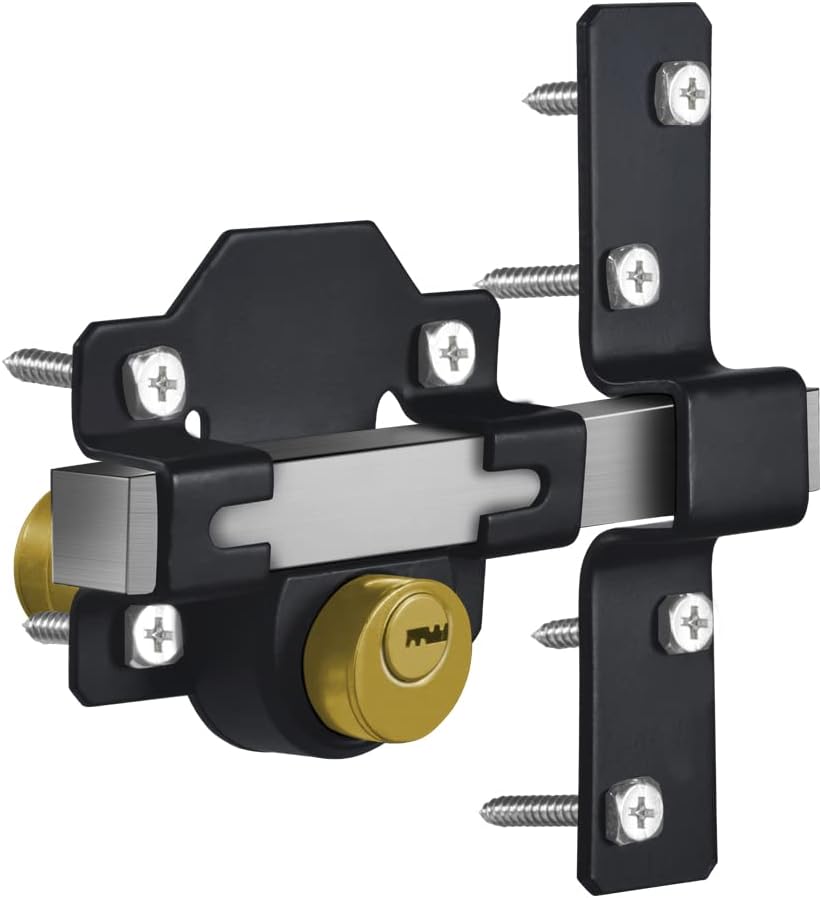 Cerradura de puerta de granero, 2.756in, cerradura de puerta de valla, pestillo de puerta de doble cara, cerradura de puerta para puerta Wodden,