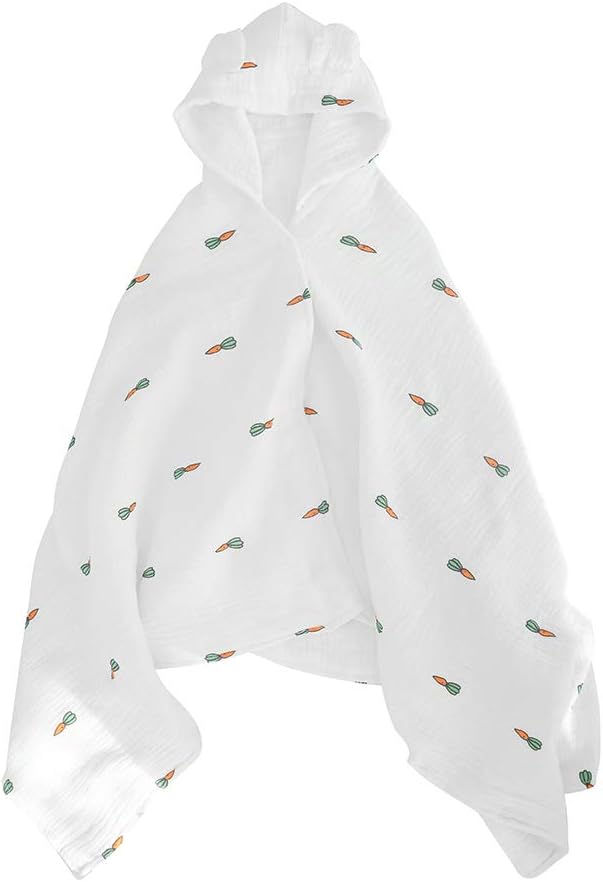 sense gnosis Toalla de baño con capucha para bebé, súper suave, 100% muselina de algodón, altamente absorbente, cómoda, manta para envolver bebé,