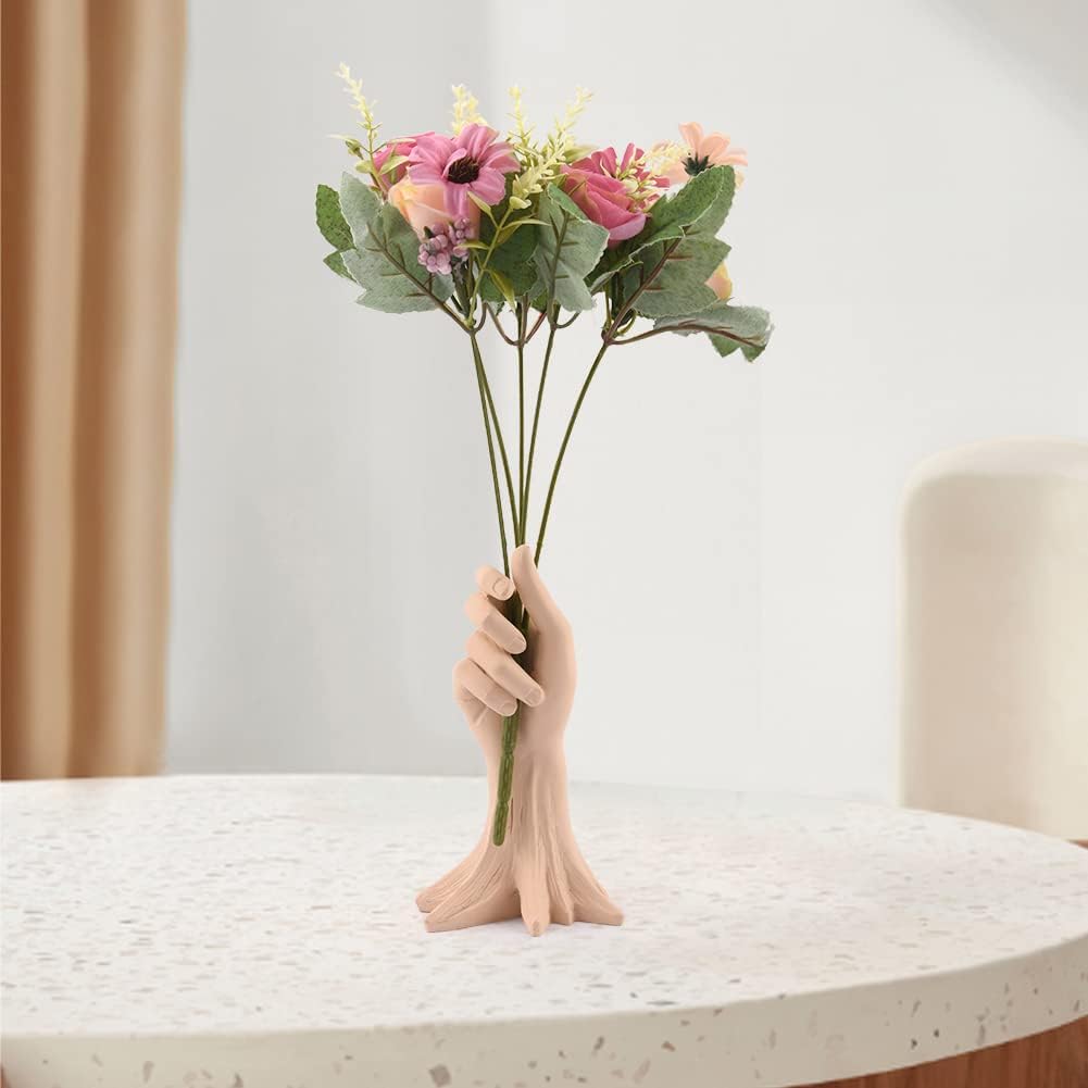 SYCOOVEN Jarrón de flores de arte moderno, jarrón de mano con herramienta peladora de espinas de hojas, rosas, removedor de espinas, contenedor de
