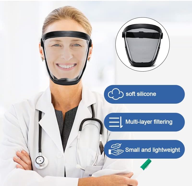 Máscara de protección facial antivaho de alta definición para adultos (color blanco)