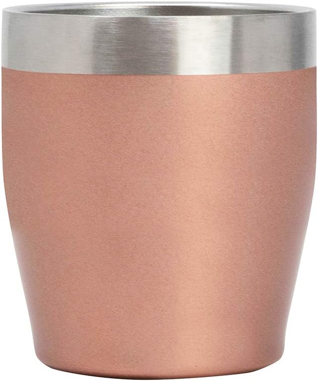 MIRA Vaso aislado de 12 onzas, taza de acero inoxidable para vino y rocas, ideal para vino, whisky, café y cócteles, oro rosa