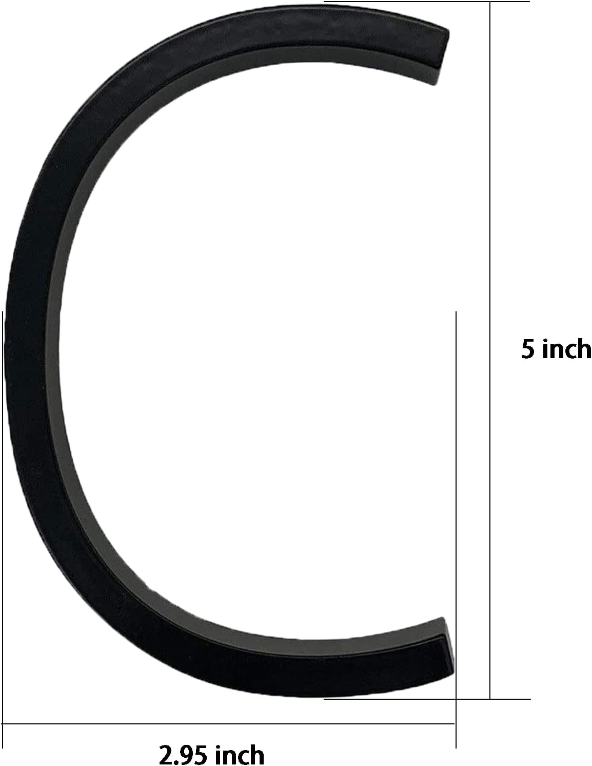 Números de casa de 5 pulgadas, números de dirección de casa o números de buzón, números de puerta flotante de calle, aleación de zinc, negro, letra C