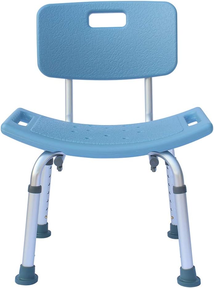 MallMall Silla de baño de altura ajustable con respaldo, taburete de ducha de aluminio de 300 libras, asiento de banco de transferencia médica de