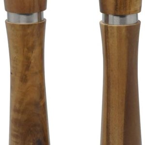 Juego de 2 molinillos de madera de acacia para sal y pimienta de 10 pulgadas, kit de molinillo de pimienta manual con grosor ajustable (juego de Juego de 2 molinillos de madera de acacia para sal y pimienta de 10 pulgadas, kit de molinillo de pimienta manual con grosor ajustable (juego de