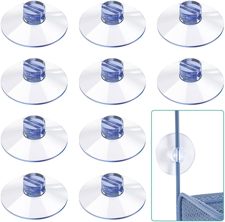 Shower Caddy Connectors Suction Cups for Bathroom, Heavy Strength Large Suction Cups Without Hooks Replacement Heavy Strength Clear Suction Cups (10