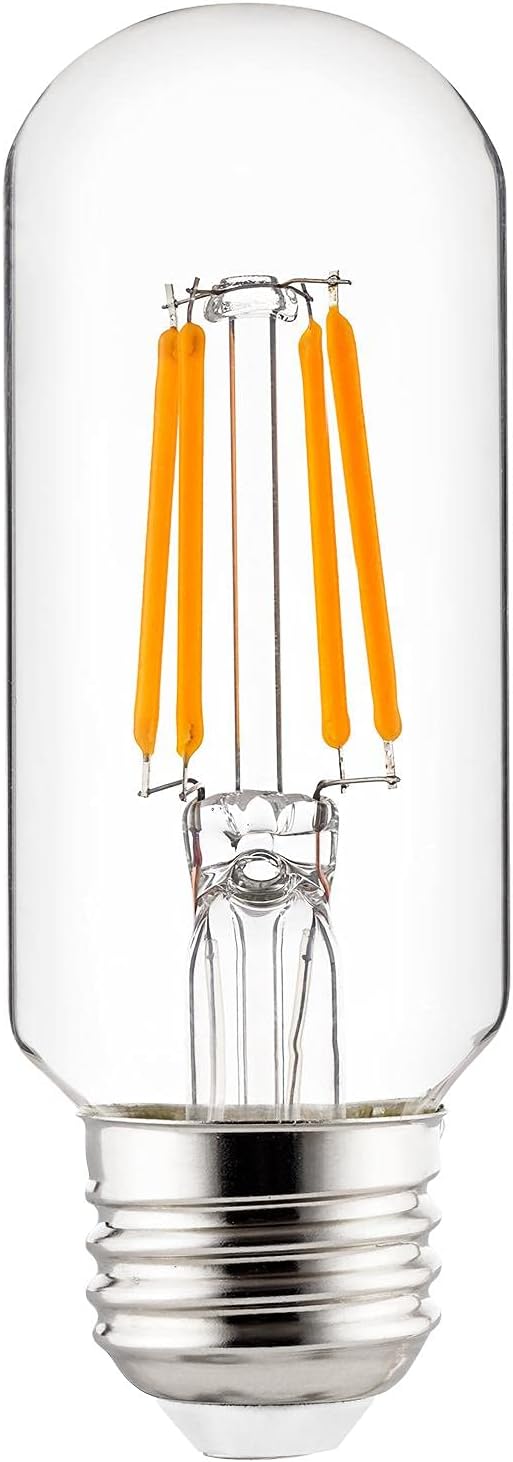 Sunlite 80892 – Bombilla tubular de filamento LED T12, 3 vatios (equivalente a 40 W), 350 lúmenes, certificación ETL, 3.53 pulgadas, base E26 media,