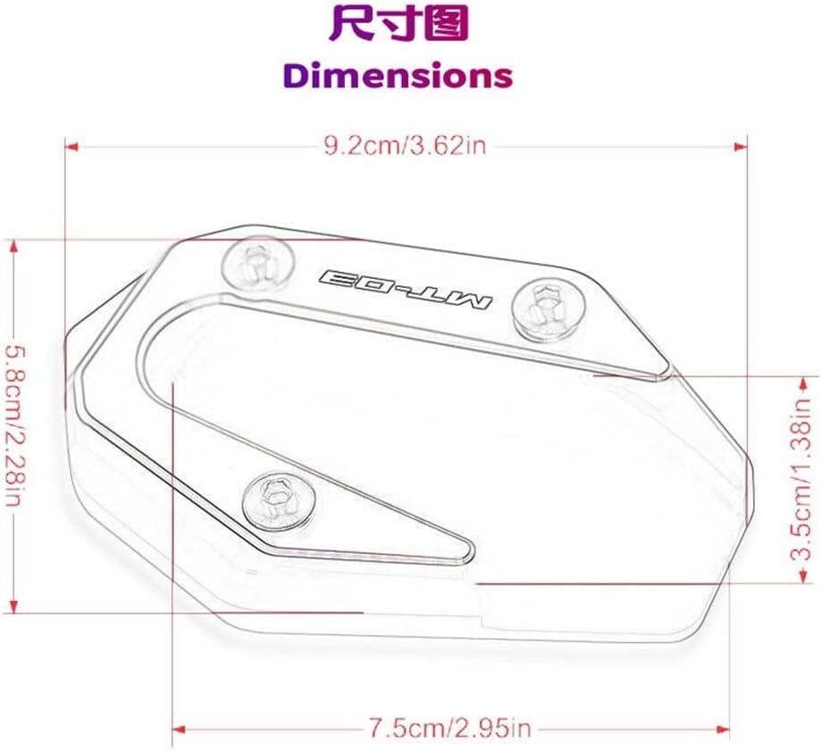 motorcycle side stand pad For Y&AMAHA MT-03 MT 03 MT03 MT-25 R3 R25 2017-2023 Motorcycle CNC Kickstand Foot Side Stand Extension Pad Support Plate