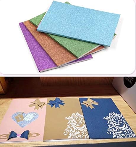 S – Papel de cartulina con purpurina, papeles con purpurina que no se desprende, papel para manualidades y proyectos de bricolaje, papel brillante