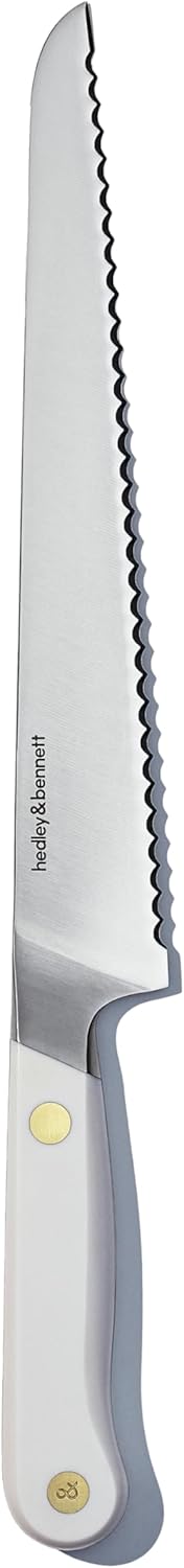 hedley & bennett Cuchillo para pan, cortador de pan con borde dentado de 8.6 pulgadas con acero inoxidable alemán de alto carbono, ultra afilado,