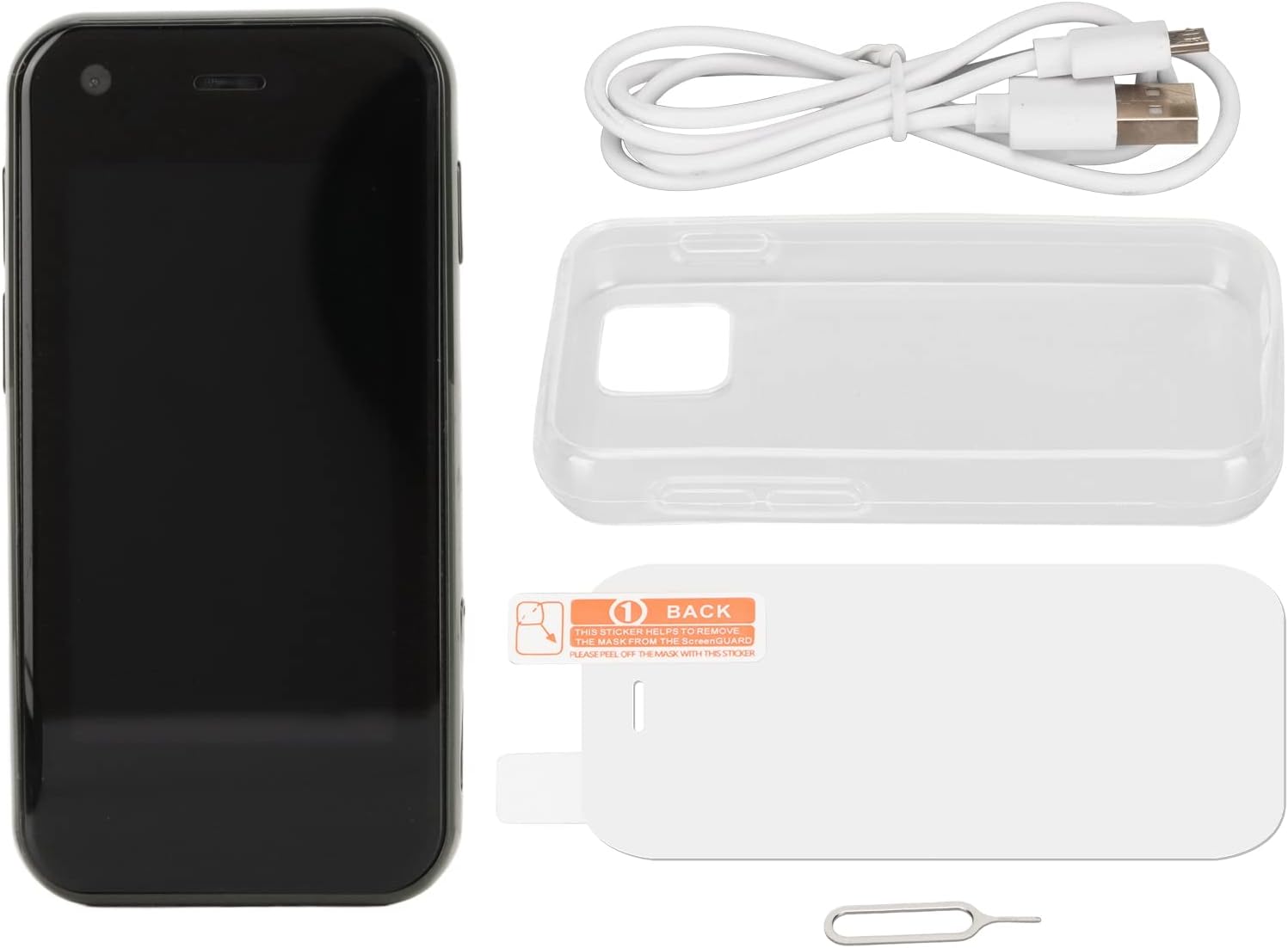 ASHATA Mini teléfono móvil, 3G pequeño teléfono inteligente desbloqueado, WiFi GPS, 1GB RAM 8GB ROM, Quad Core, 2.5in Android Cellpohone Soporte App