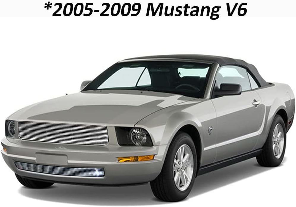 Combo de insertos de rejilla cromada Billet para Ford Mustang V6 Premium 2005-2009 parrilla delantera 2 piezas 2008 2007 2006
