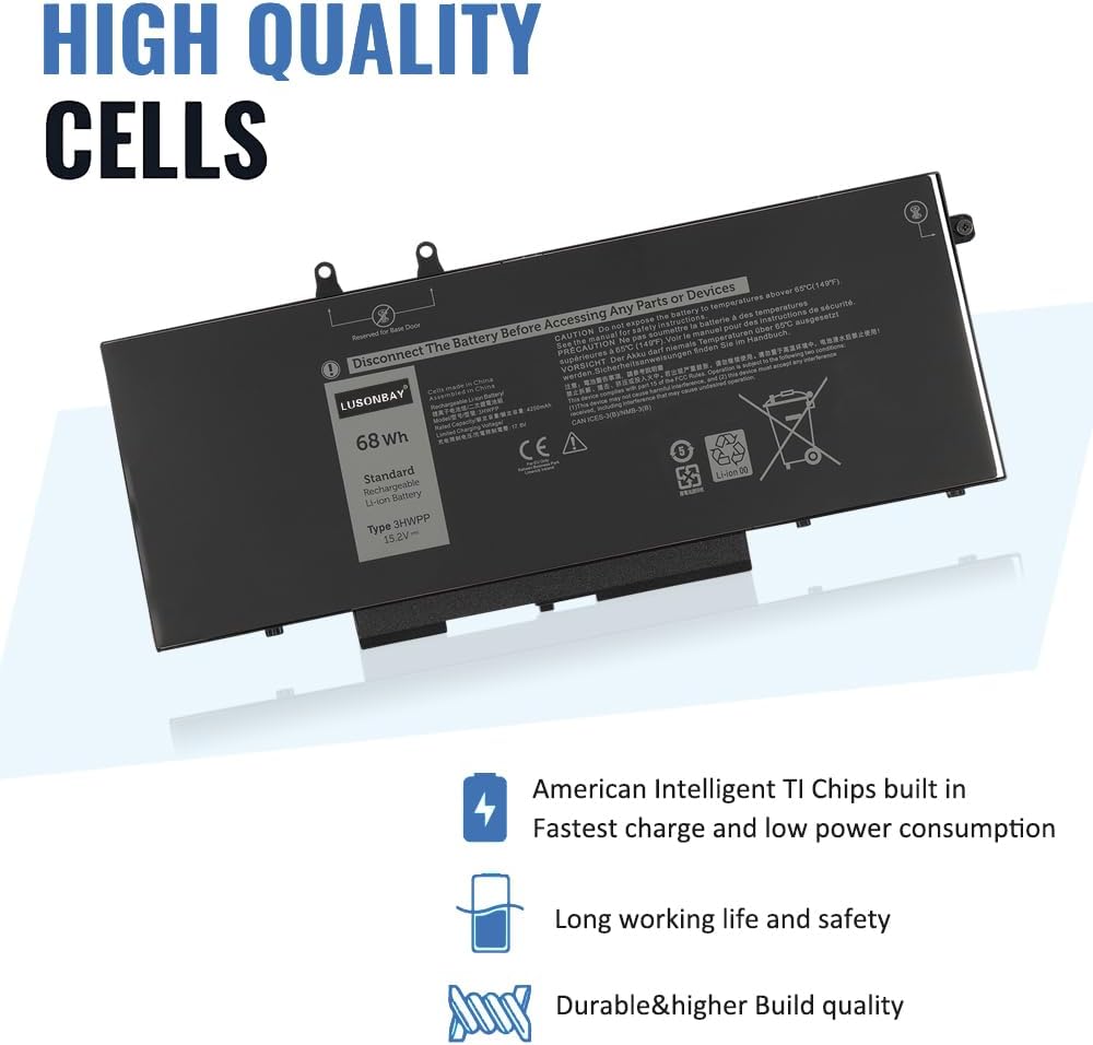 3HWPP – Batería para laptop Dell Latitude 5410 5501 5401 5411 5511 Precision 3541 3551, Inspiron 17 7500 7506 2 en 1, nueva batería de repuesto para