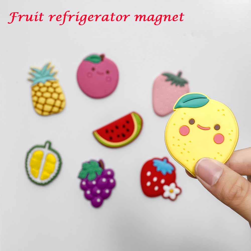 9 imanes de silicona para nevera de frutas, lindos imanes de frutas para refrigerador, imán para refrigerador de frutas, alimentos, frutas, imanes