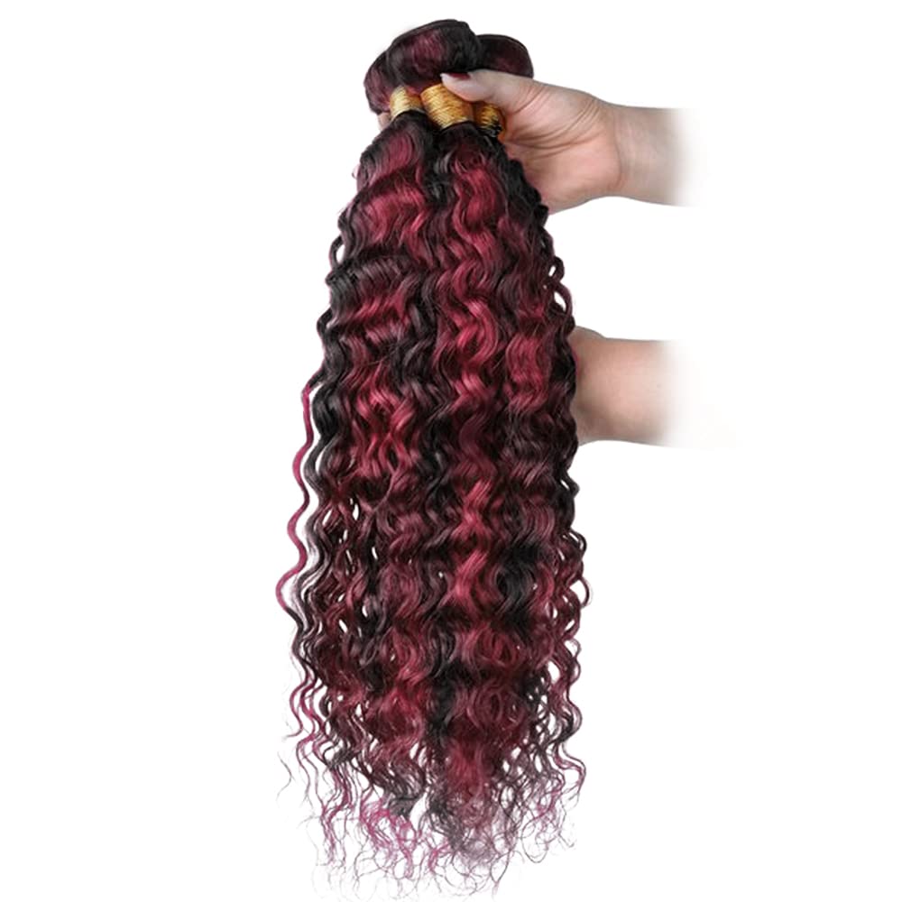 Paquetes de cabello humano con reflejos de 24, 26, 28 pulgadas, paquetes 99j P1B99J, paquetes rizados, paquetes de cabello humano brasileño 8A Remy,