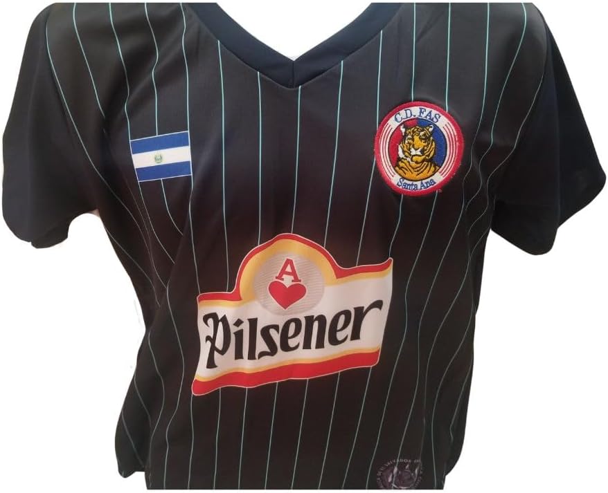 Camisa Azul Negro de Fas de El Salvador Camisa de visitante de Tu equipo de Futbol favorito del Pais Donde Tu Naciste, santaneco de Corazon – 2