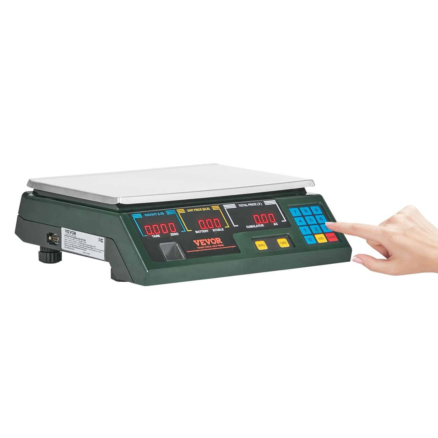 VEVOR Báscula electrónica de computación de precios, básculas digitales de 66 libras, LED digital comercial, alimentos, frutas, carne, conteo de