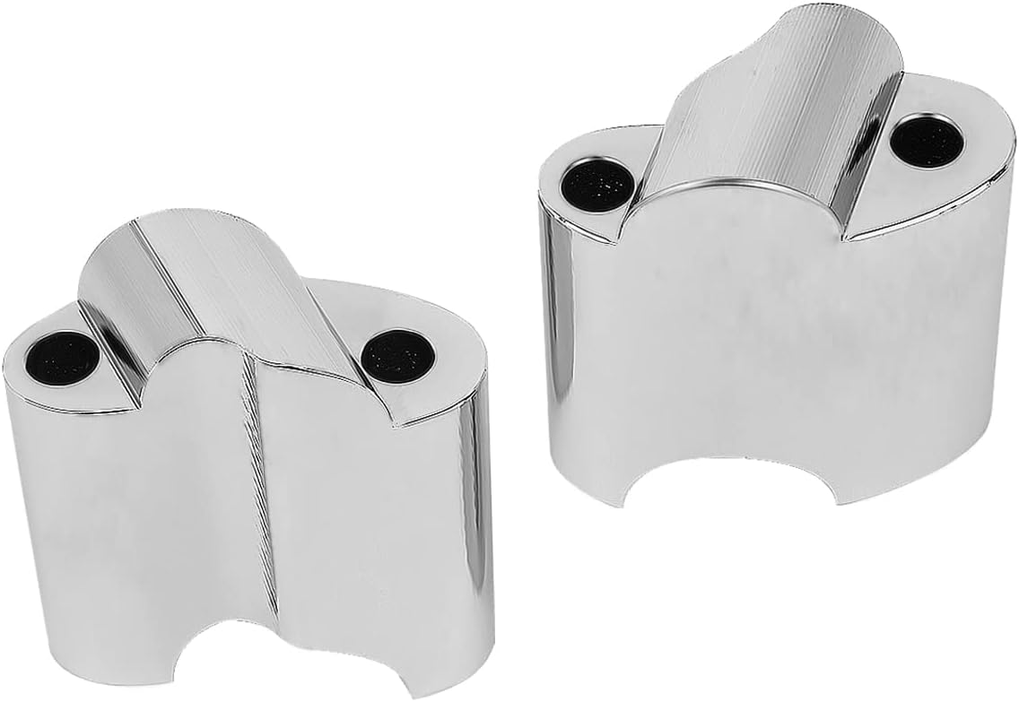 Extensión de montaje en manillar de 1 pulgada cromada con abrazadera elevadora para manillar de 1.969 in de altura compatible con Harley Sportster