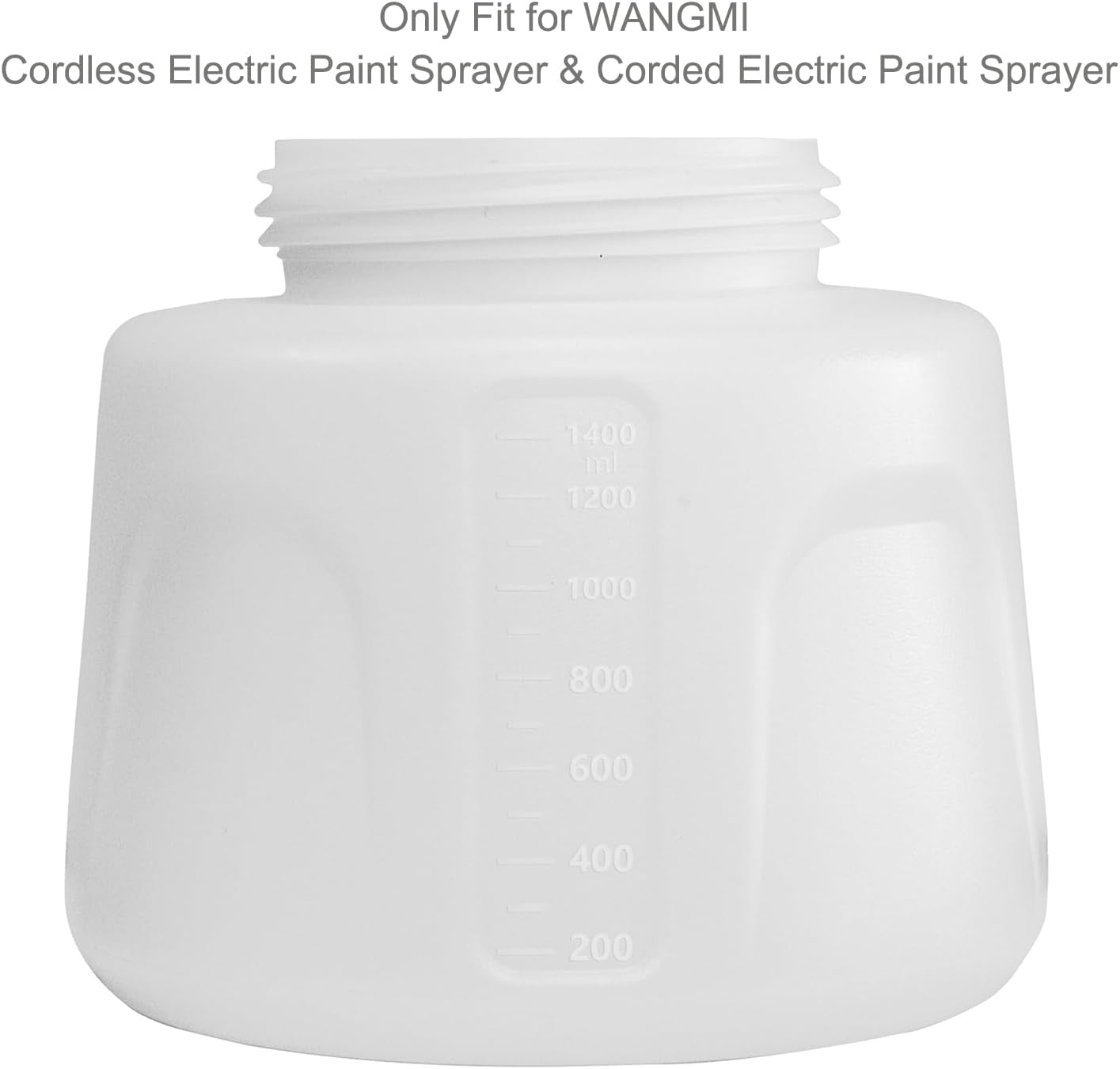 WANGMI Dos vasos de repuesto duraderos de pistola de plástico de 47.3 fl oz para pulverizador de pintura eléctrico con cable e inalámbrico WANGMI