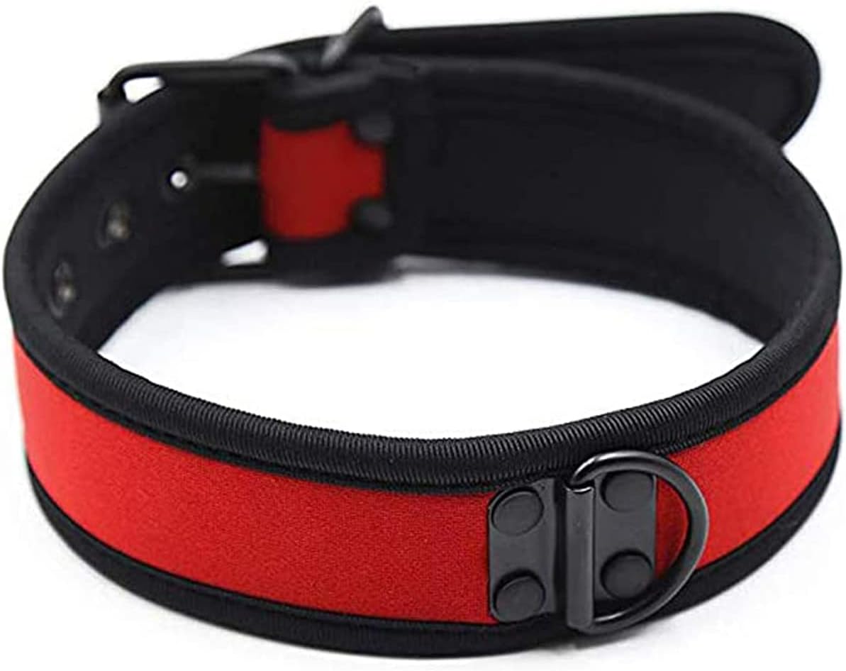 Máscara de neopreno de cara completa para perro con cuello, disfraz novedoso para cachorros, capucha de neopreno para adultos (rojo)