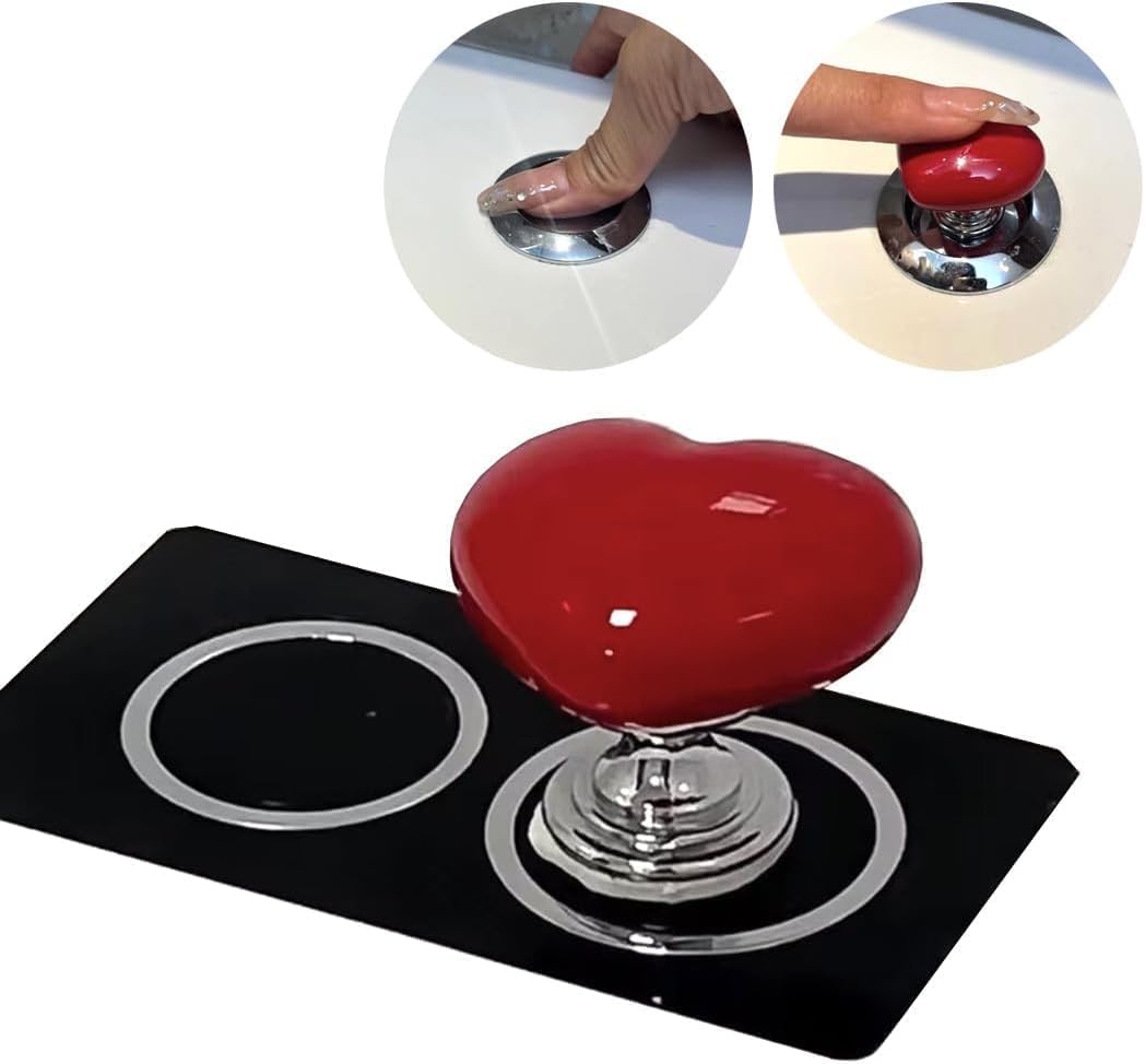 Rosearc Love – Botón de inodoro, ayudante de botón de inodoro, herramienta empujadora de botón de inodoro, extensión creativa de botón de inodoro en