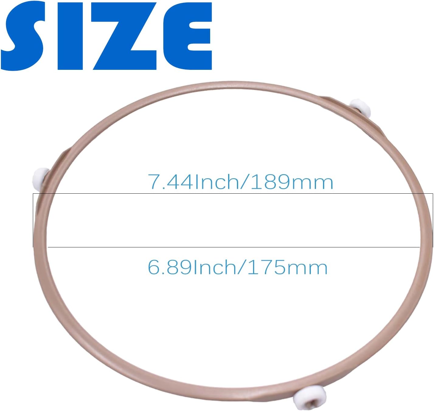 Paquete de 2 anillos giratorios de microondas de 7.45 pulgadas, soporte para bandeja de placa de vidrio, anillo interior de repuesto, para