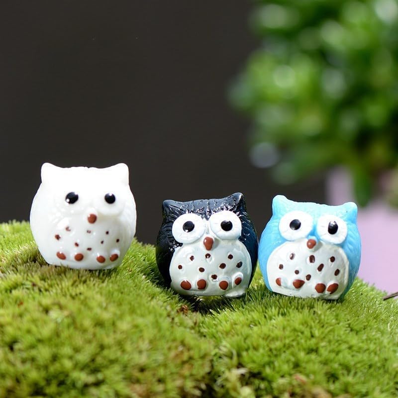 9 piezas de mini búhos, accesorios de jardín de hadas, decoración de búho para jardín de hadas, micro paisaje, kit de jardín de hadas, animales de