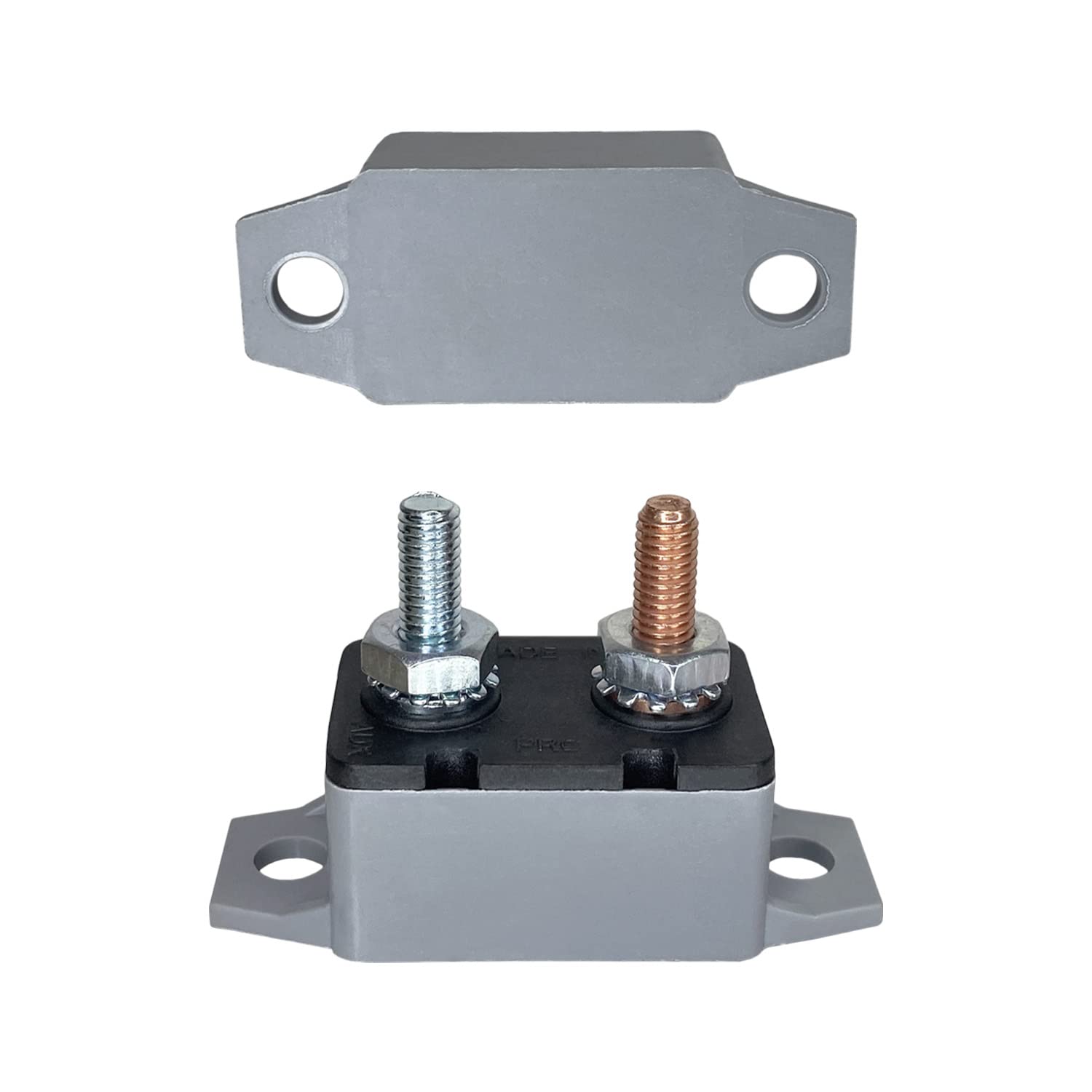 Disyuntor de reinicio automático de 12 V – 24 V de 5 amperios con perno de cubierta para automóviles, marina, remolques (5A, 2 unidades)