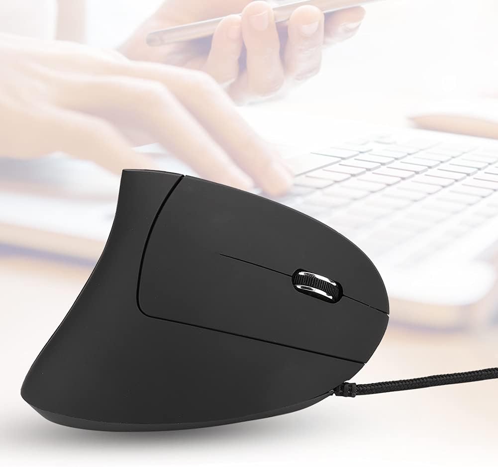 Sanpyl Ratón óptico vertical 6D, diseño ergonómico, 800120020003200 DPI USB LED ajustable, ratones para juegos con cable, para Windows