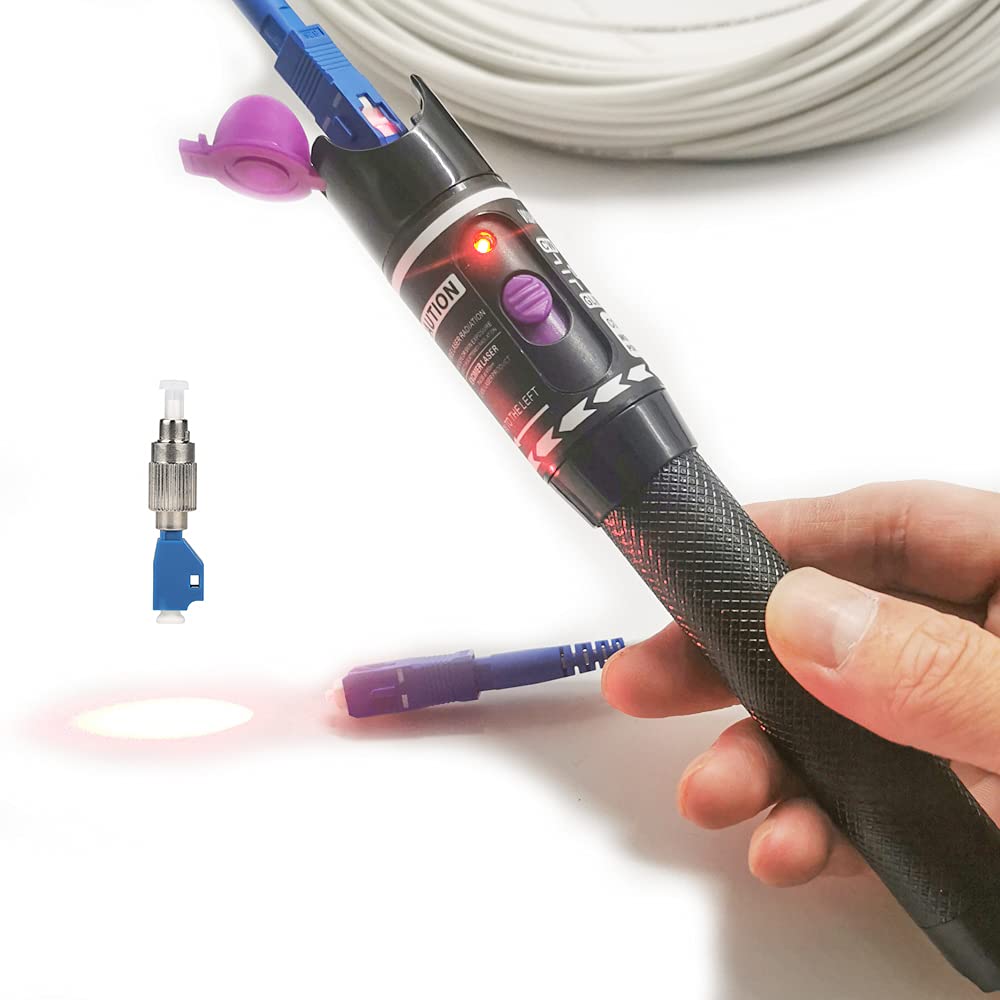 YICIZOL – Localizador visual de fallas de 18.6 mi, medidor de potencia de fibra óptica con FC, conector SC, cuchilla de fibra óptica y adaptador