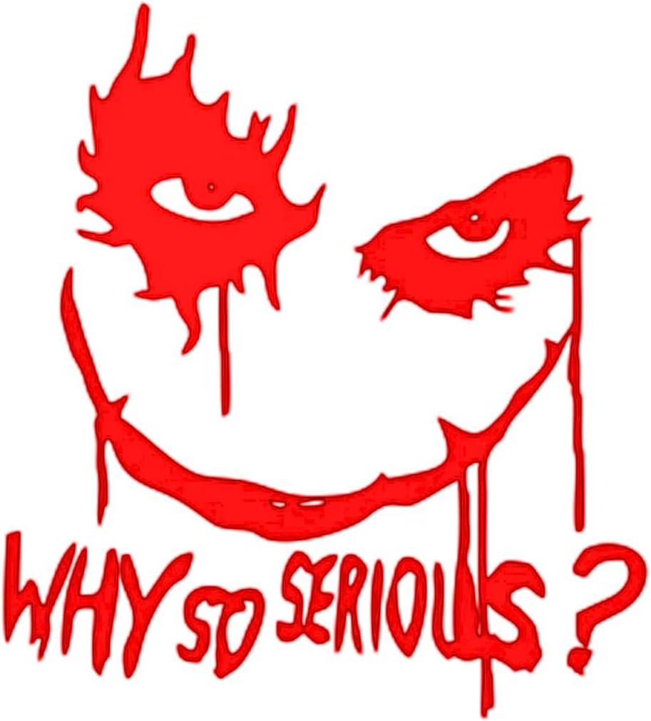 Calcomanías de líneas de película Why So Serious Joker Calcomanías de automóvil, decoraciones de Halloween, calcomanías personalizadas para