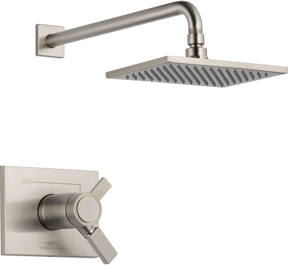 Delta Faucet Vero Serie 17T T17T253-SS – Kit de molduras de ducha de doble función con cabezal de ducha de lluvia de un solo rociador, acero