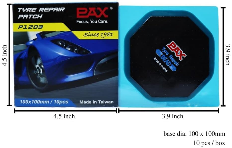 PAX 10 parches sesgados para camiones de 3.937 x 3.937 in, reparación de neumáticos para pinchazos, prevención de neumáticos planos, herramienta de