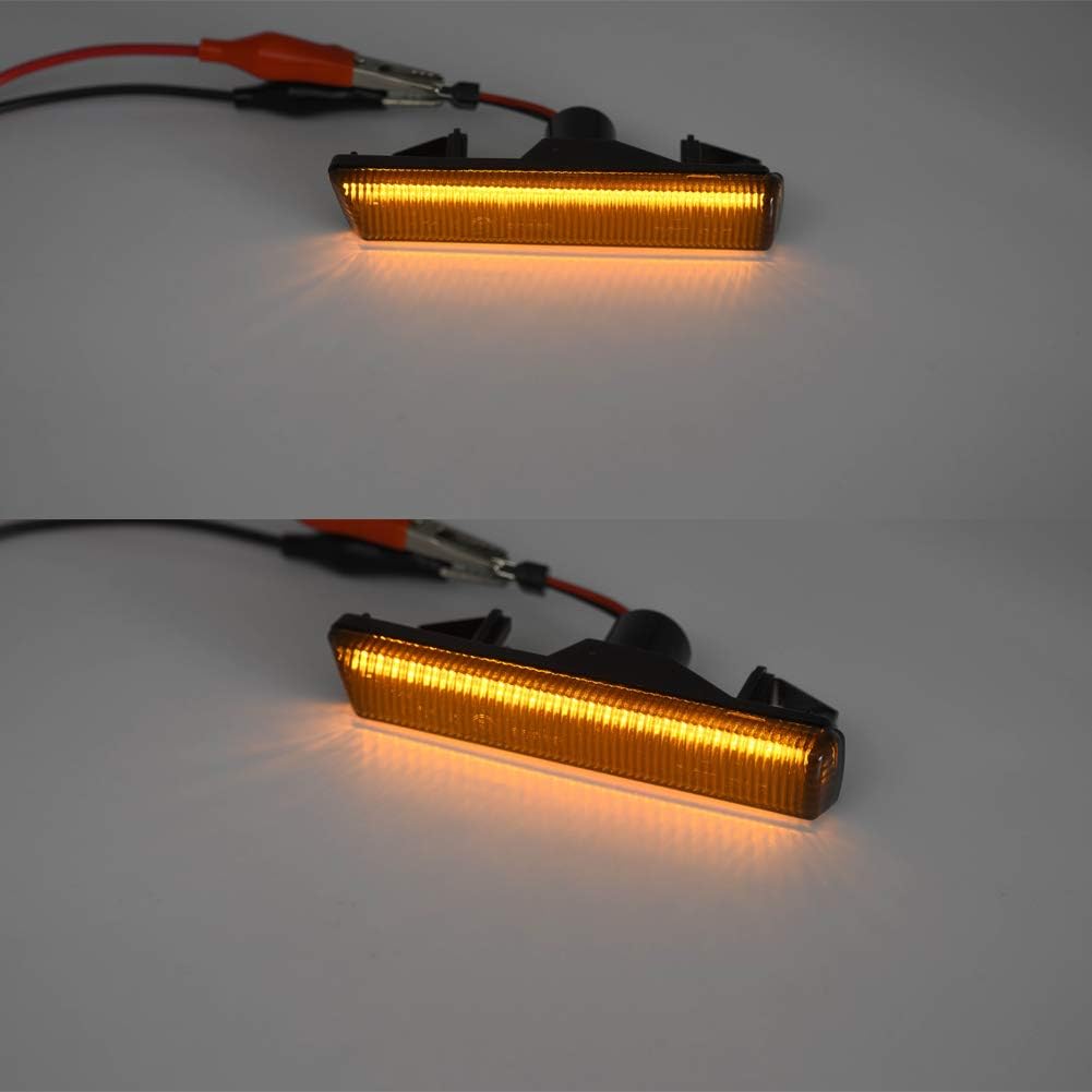 2 luces LED de marcador lateral ámbar para BMW Serie 3 E46 M3 CoupeConvertible, lente ahumada, reemplazo de lámpara de marcador lateral OEM, 2