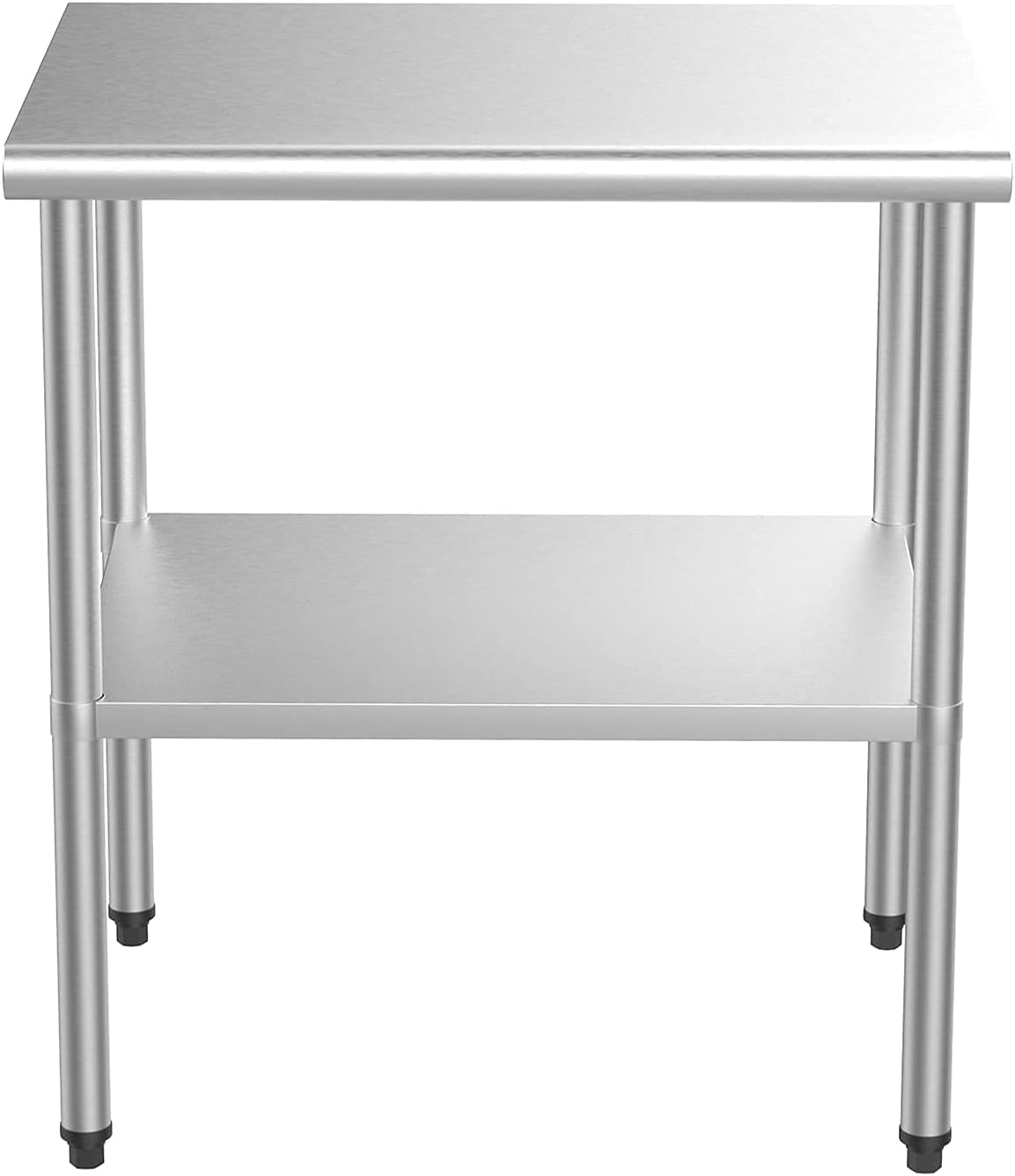 ROVSUN Mesa de acero inoxidable de 30 x 24 pulgadas para preparación y trabajo, mesas de trabajo comerciales y estaciones de trabajo, mesa de metal