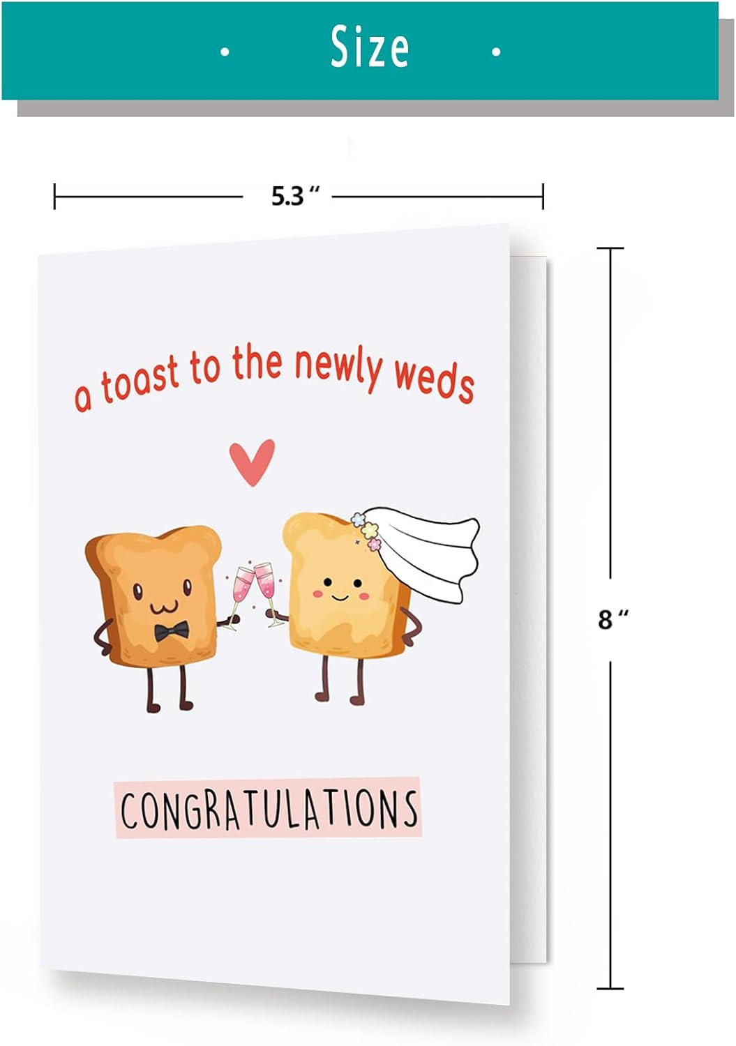 YiKaLus Tarjeta de boda Happy Toast para prometida prometida, gran regalo de matrimonio para marido y esposa, espléndida tarjeta de felicitación de