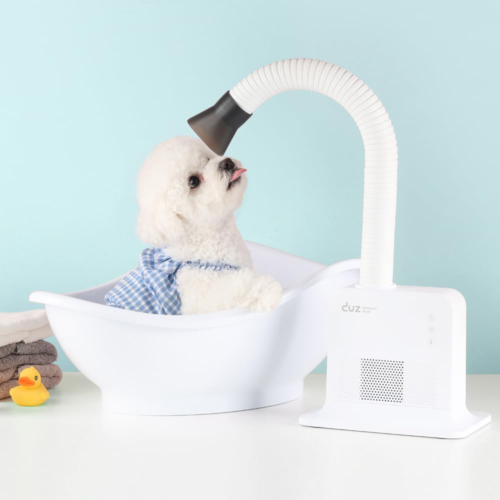 DUZ V2Pro – Secador de aseo para mascotas avanzado y energéticamente eficiente flujo de aire potente, baja potencia, operación manos libres,