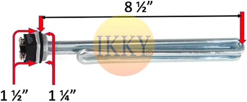IKKY Calor, elemento calefactor HE6K208VS, 6000W-208V, compatible con Bostemp, EcoSmart, Eemax, iHeat, Rheem, Richmond, Titan, calentadores de agua