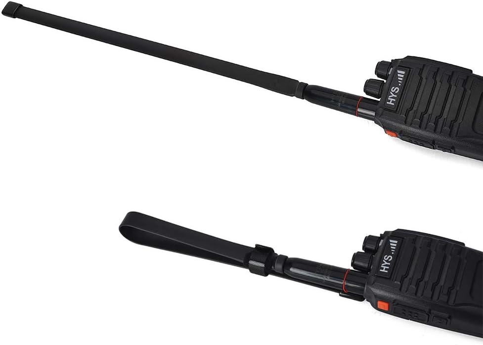 HYS SMA-Antena de mano de doble banda de 15.3 pulgadas súper plegable VHFUHF (144430 Mhz) antena para radios BaoFeng uv-5r uv-82 f8hp BF-F8+ Kenwood