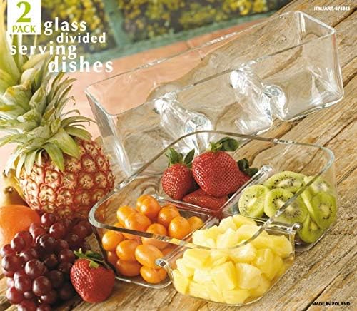 Juego de platos divididos de vidrio de cerámica pulida Blue Rose