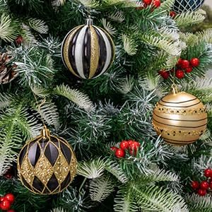Adornos de bola de Navidad, 16 piezas para adornos de árbol de Navidad de 3.15 pulgadas, irrompibles, decoración de árbol de Navidad con bolas de