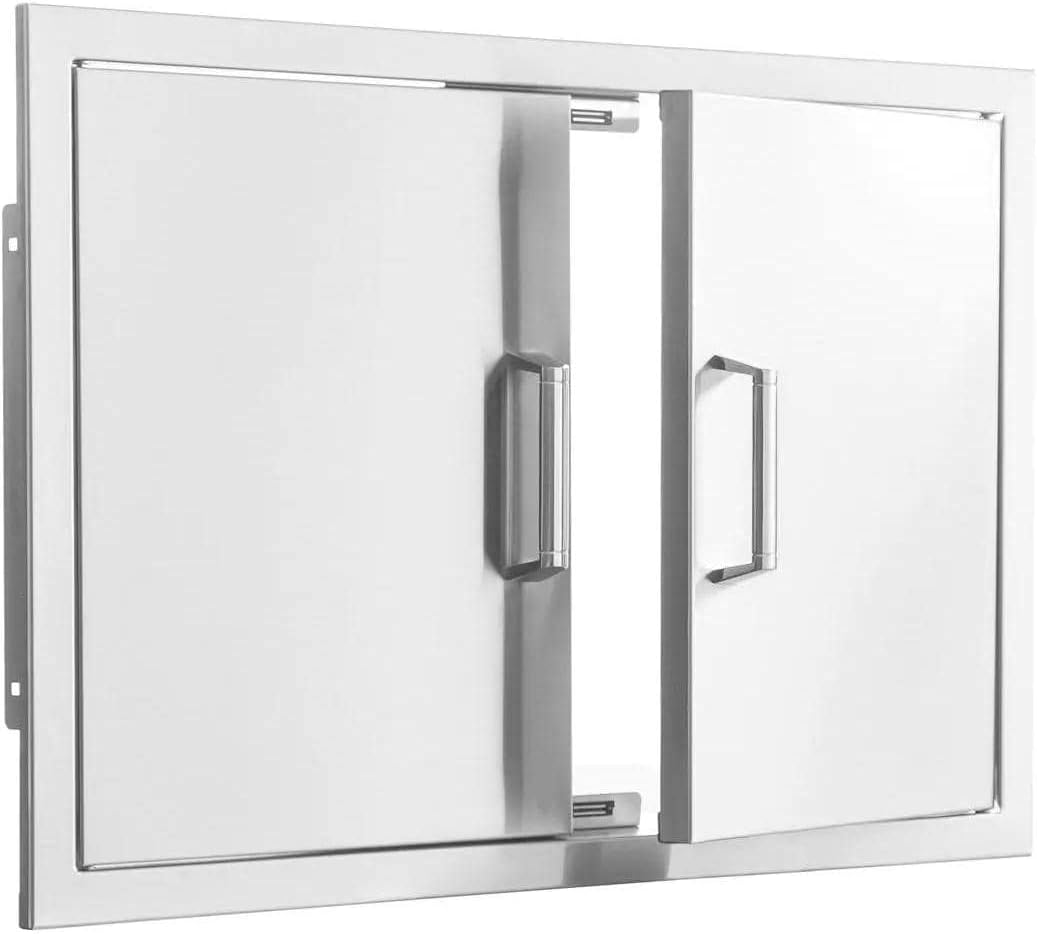 BBQGUYS Puerta de acceso doble de acero inoxidable de 25 pulgadas Signature – Contempo