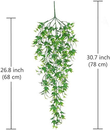 Vid artificial, hojas de batata colgantes, hiedra, plantas de plástico resistentes a los rayos UV, flores falsas para interiores y exteriores,